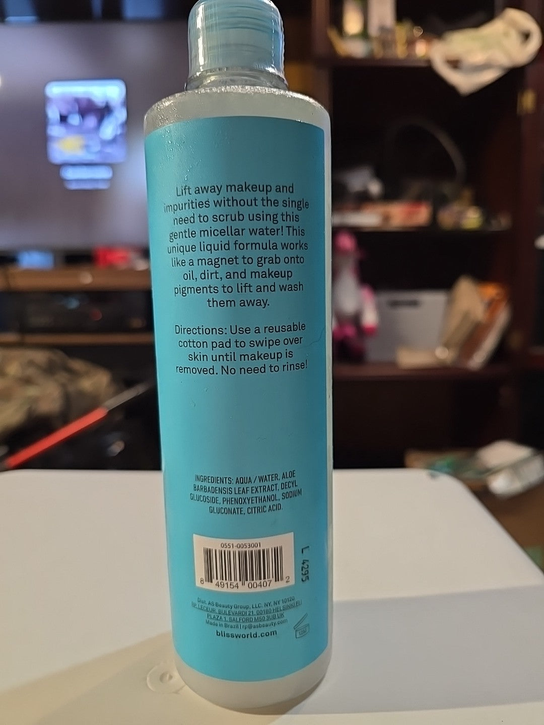 Micellar Water with Aloe Leaf Extract - Gentle Makeup Remover 17oz
