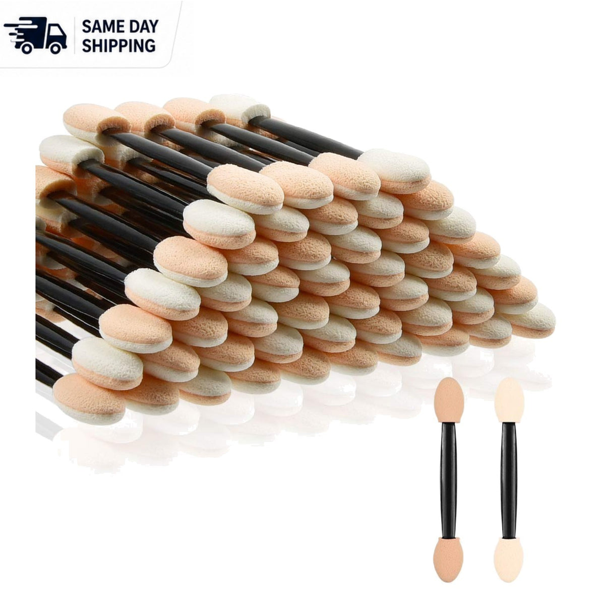 Disposable Eyeshadow Applicators 50 Pcs - Soft Oval Tips for Flawless Makeup