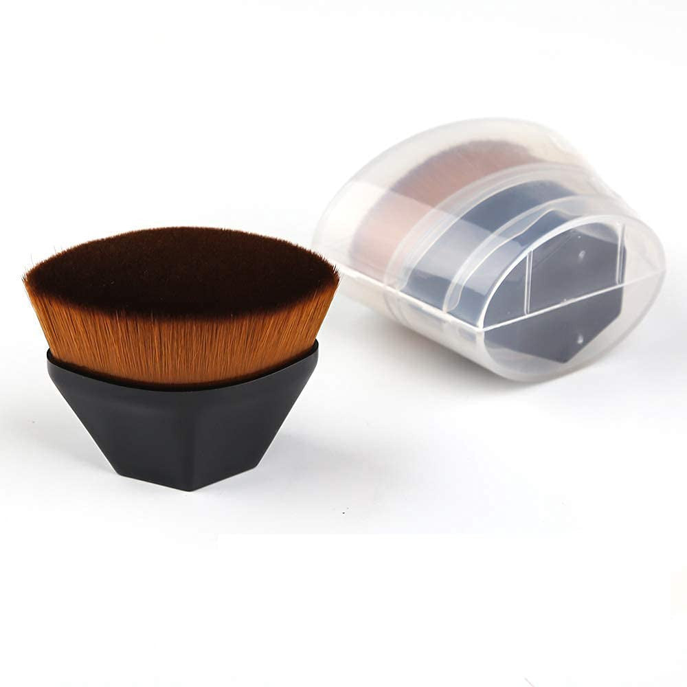 2 Pack Flat Top Foundation Makeup Brushes - High-Density Kabuki Style