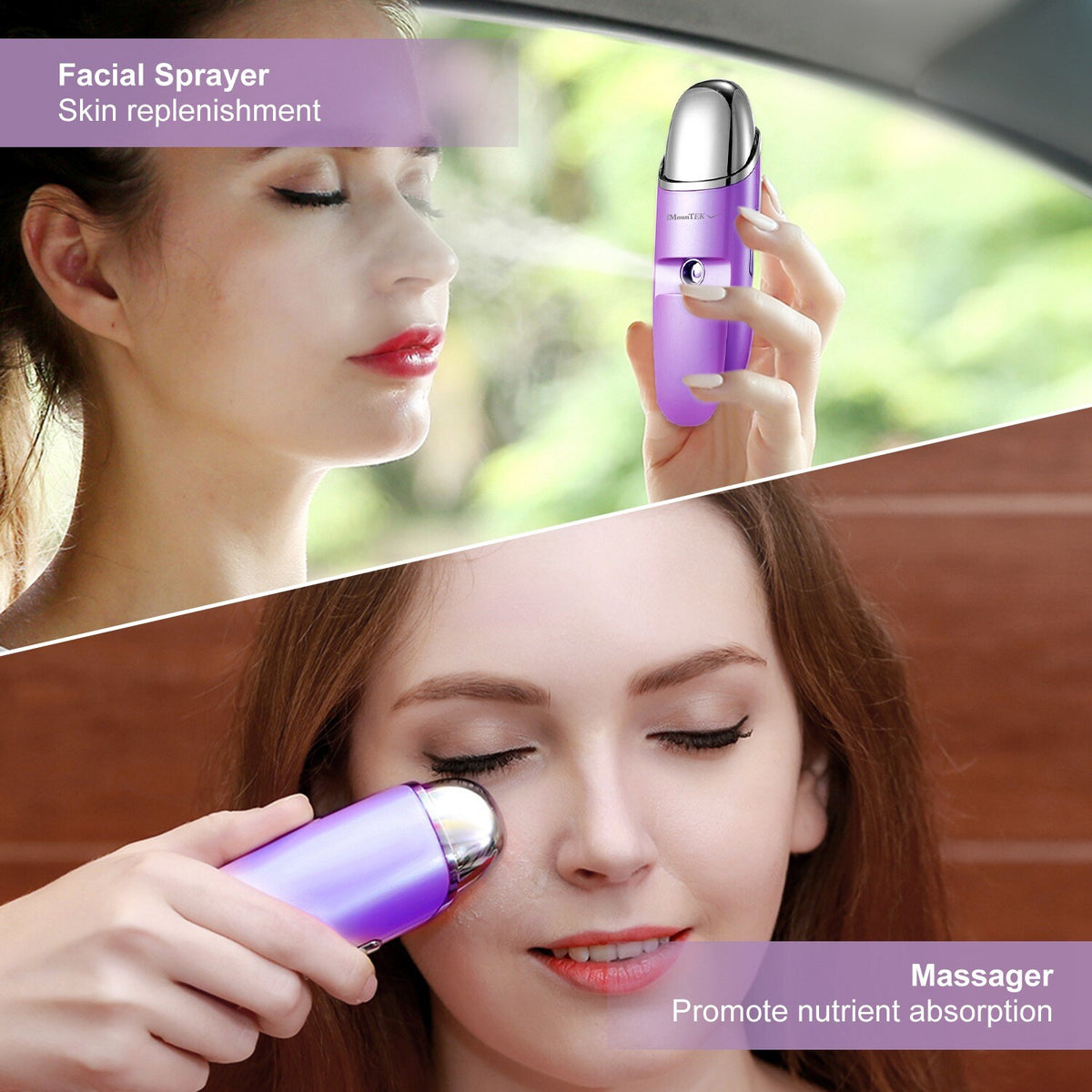 Nano Facial Mist Sprayer with Massage - Portable Hydrating Facial Mister