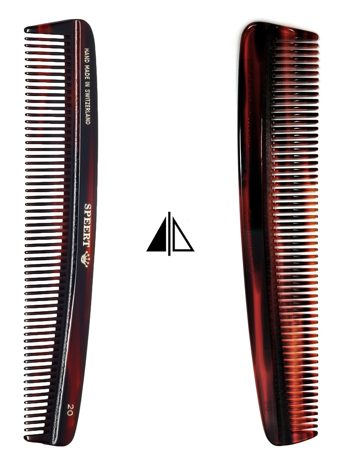 Handmade Swiss Tortoise Shell Comb 6.4 Inch Havana Brown Gold Hair Accessory