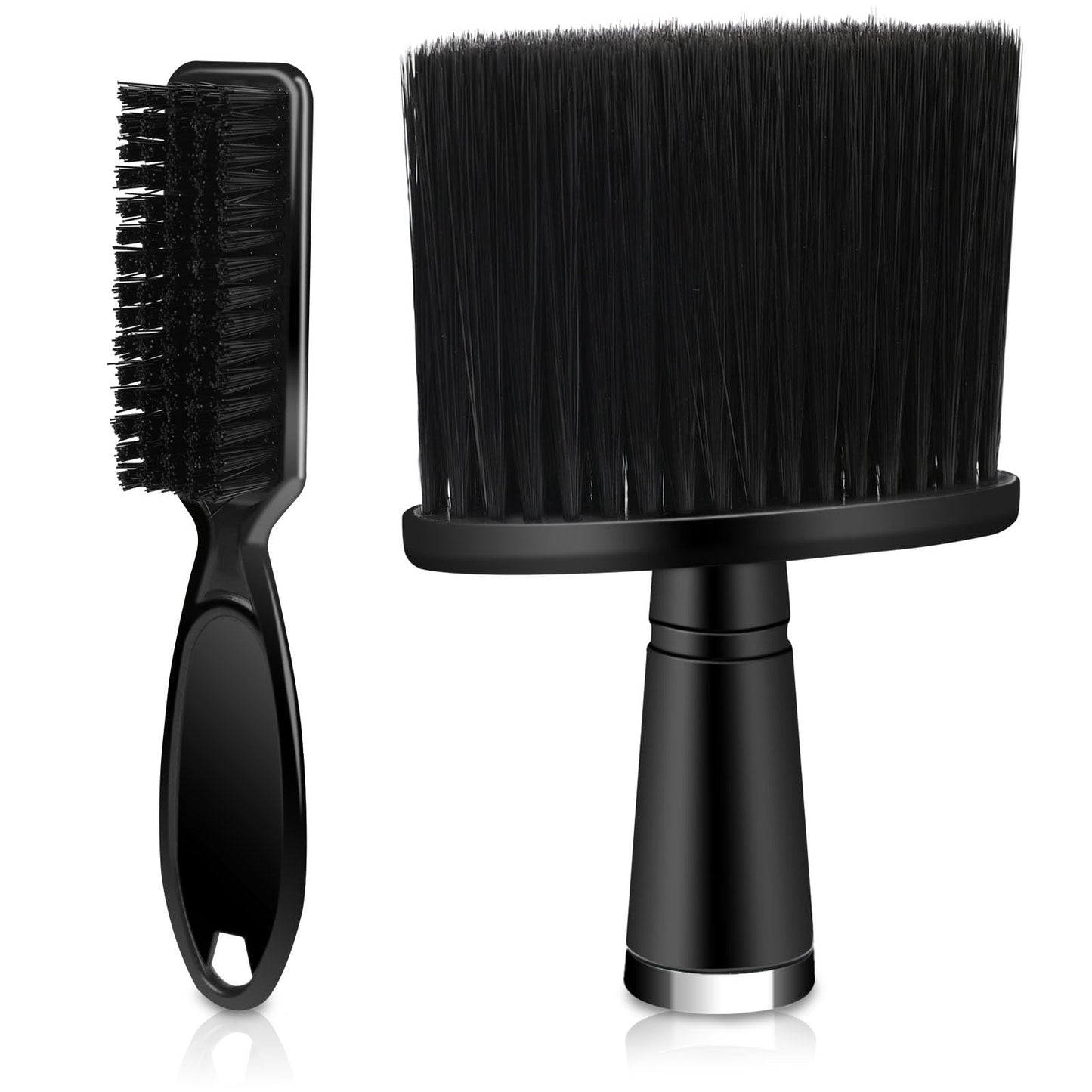 Barber Brush Set - Blade Cleaner & Neck Duster for Haircutting, Black
