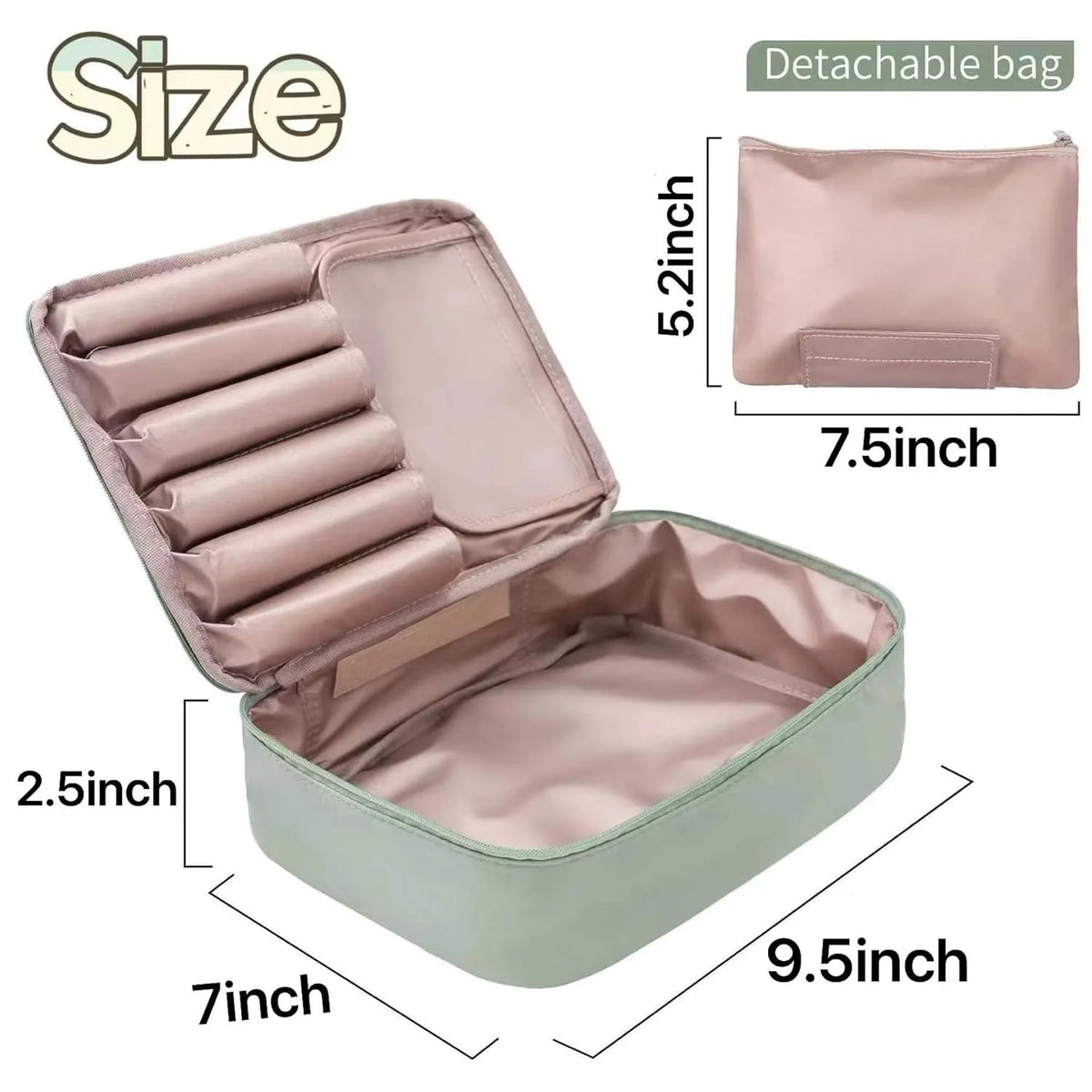 Travel Makeup Bag Cosmetic Organizer with Compartments for Women and Men