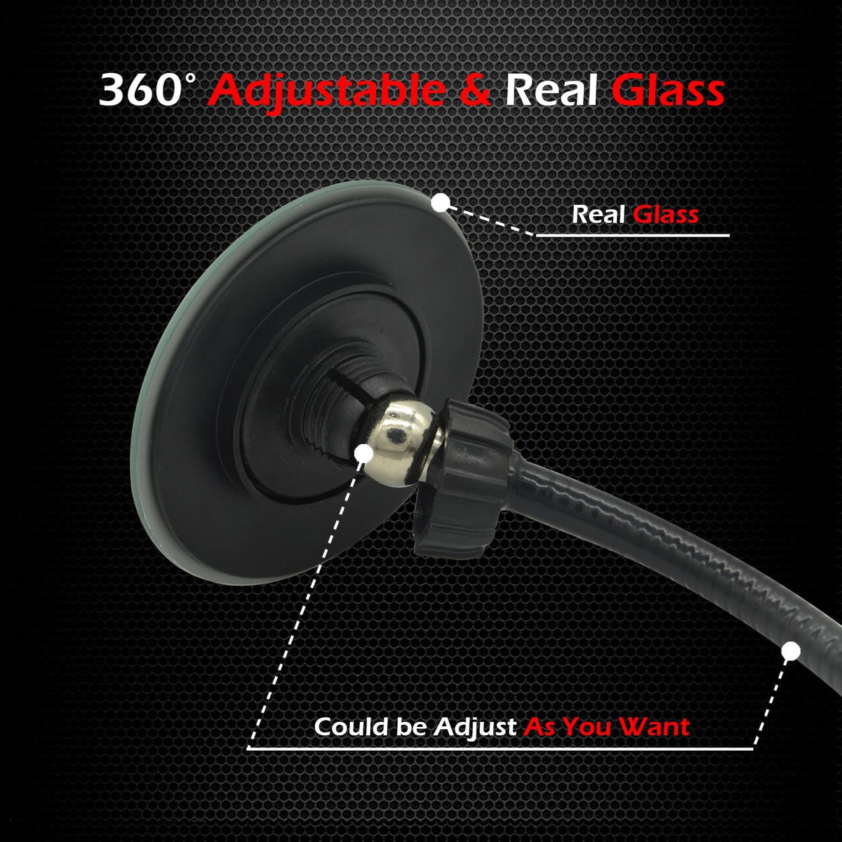 Clip-On Convex Security Mirror for Cubicles and Desks - 8.5cm HD Glass