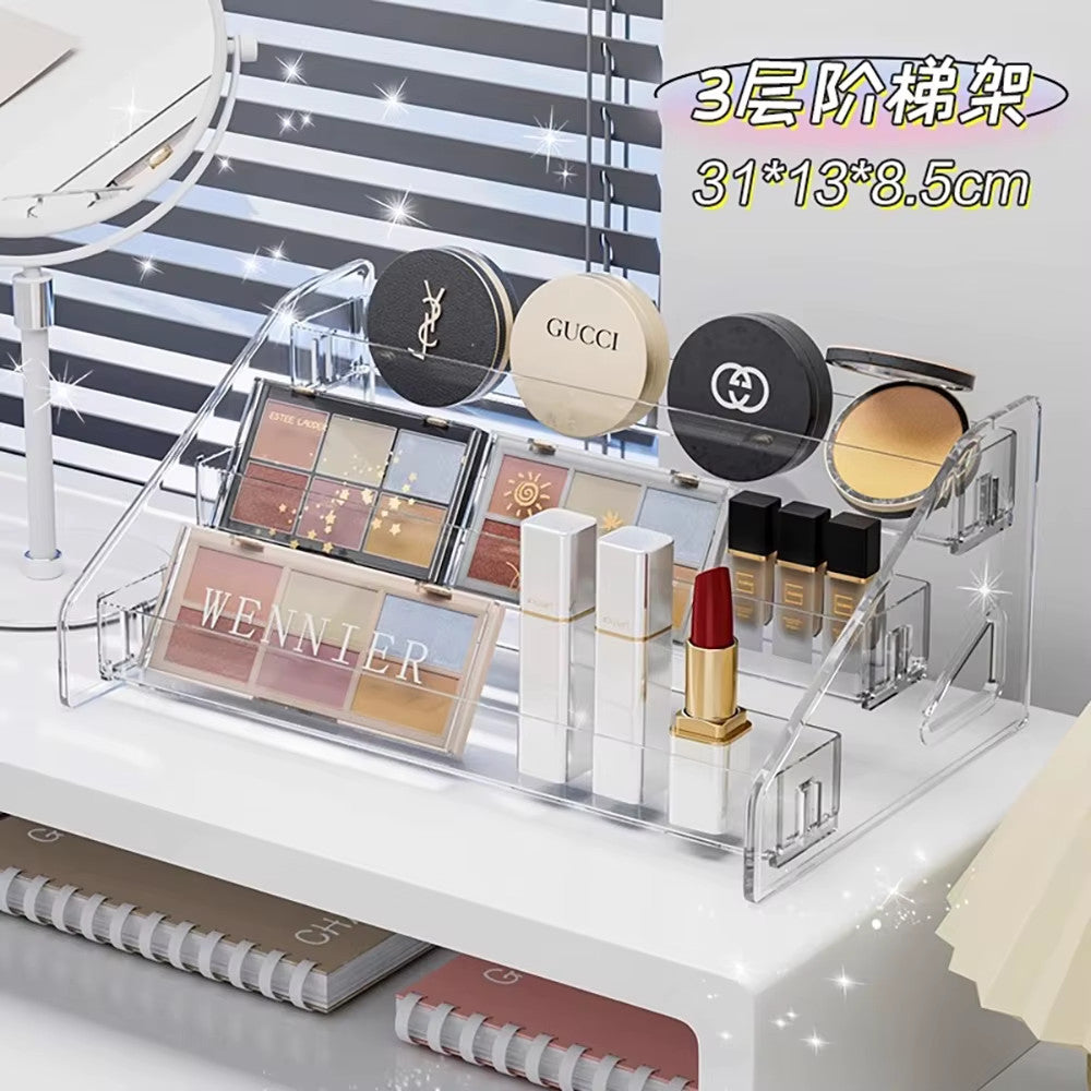 Transparent Makeup Organizer Storage Box with Multiple Layers - Clear Cosmetic Display Case