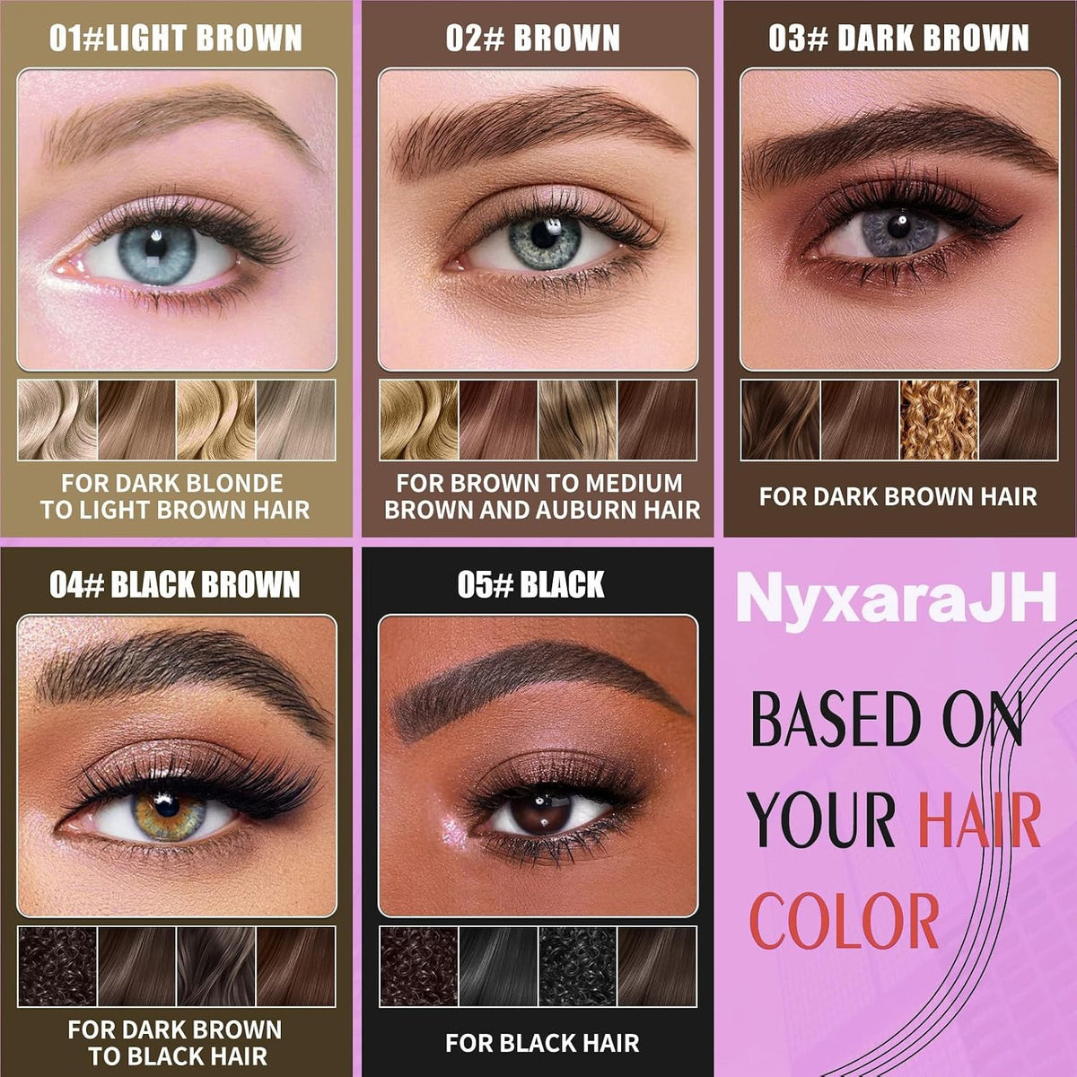Eyebrow Pen and Gel Set - 4 Tip Ultra Precise Brow Shaping in 5 Shades