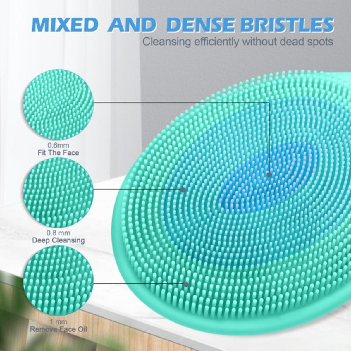 2PCS Soft Silicone Facial Cleansing Brush Face Scrubber Exfoliating