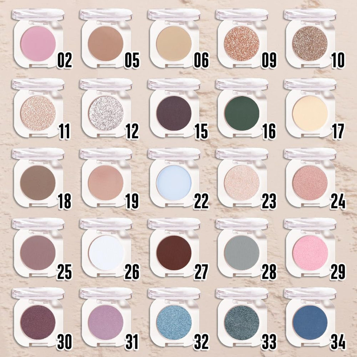 Nude Brown Matte Single Eyeshadow - Lightweight, Blendable, Waterproof Makeup