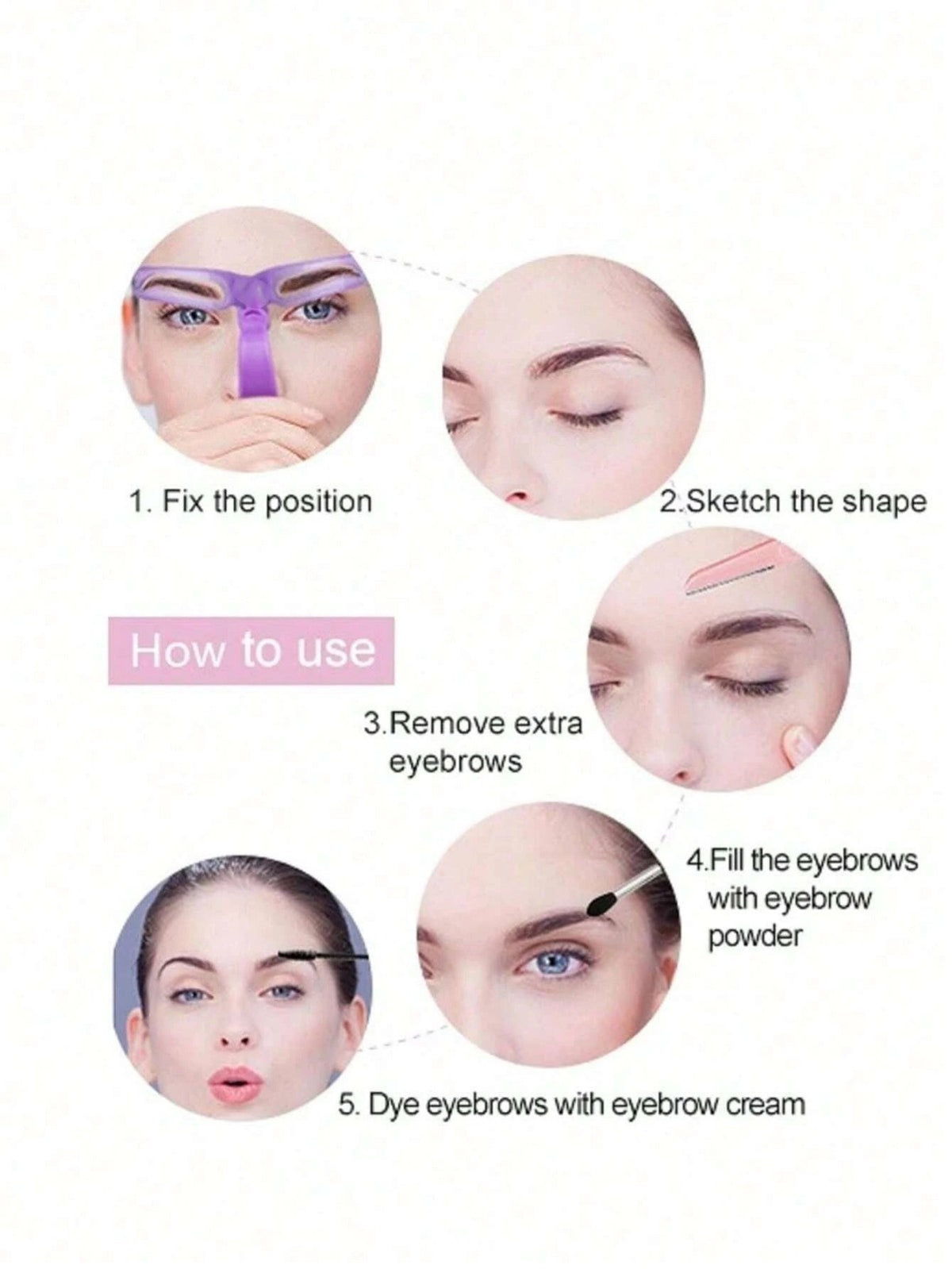 Reusable Eyebrow Stencil Kit with 8 Styles - Makeup Shaping Templates