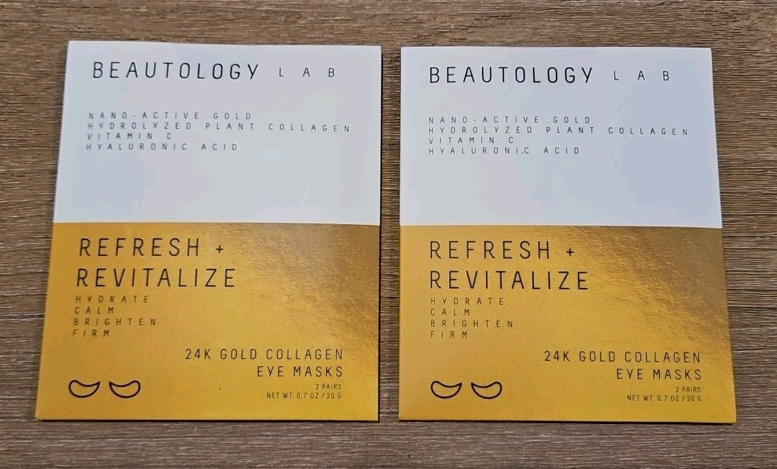 2 Pairs 24K Gold Collagen Eye Masks - Brighten & Refresh Skin