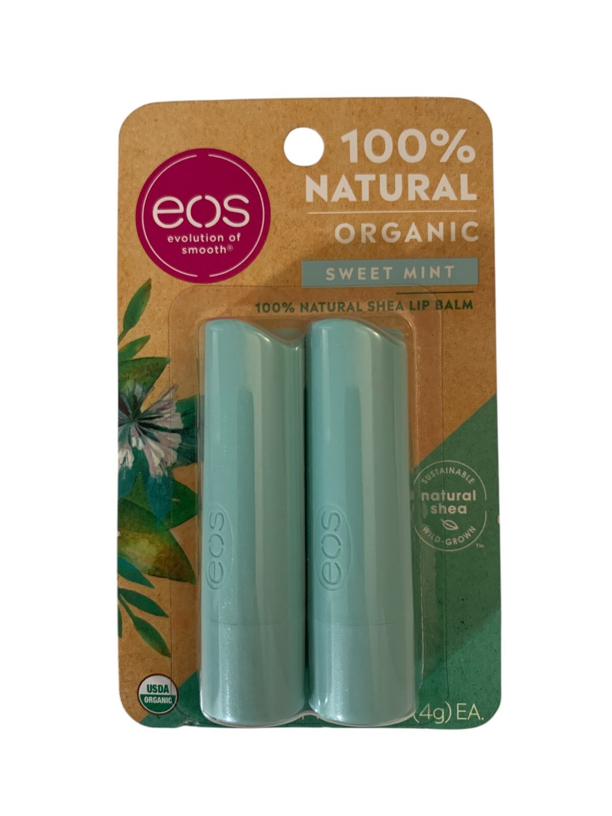 Organic Shea Lip Balm Set - Sweet Mint Natural Moisturizer for Lips