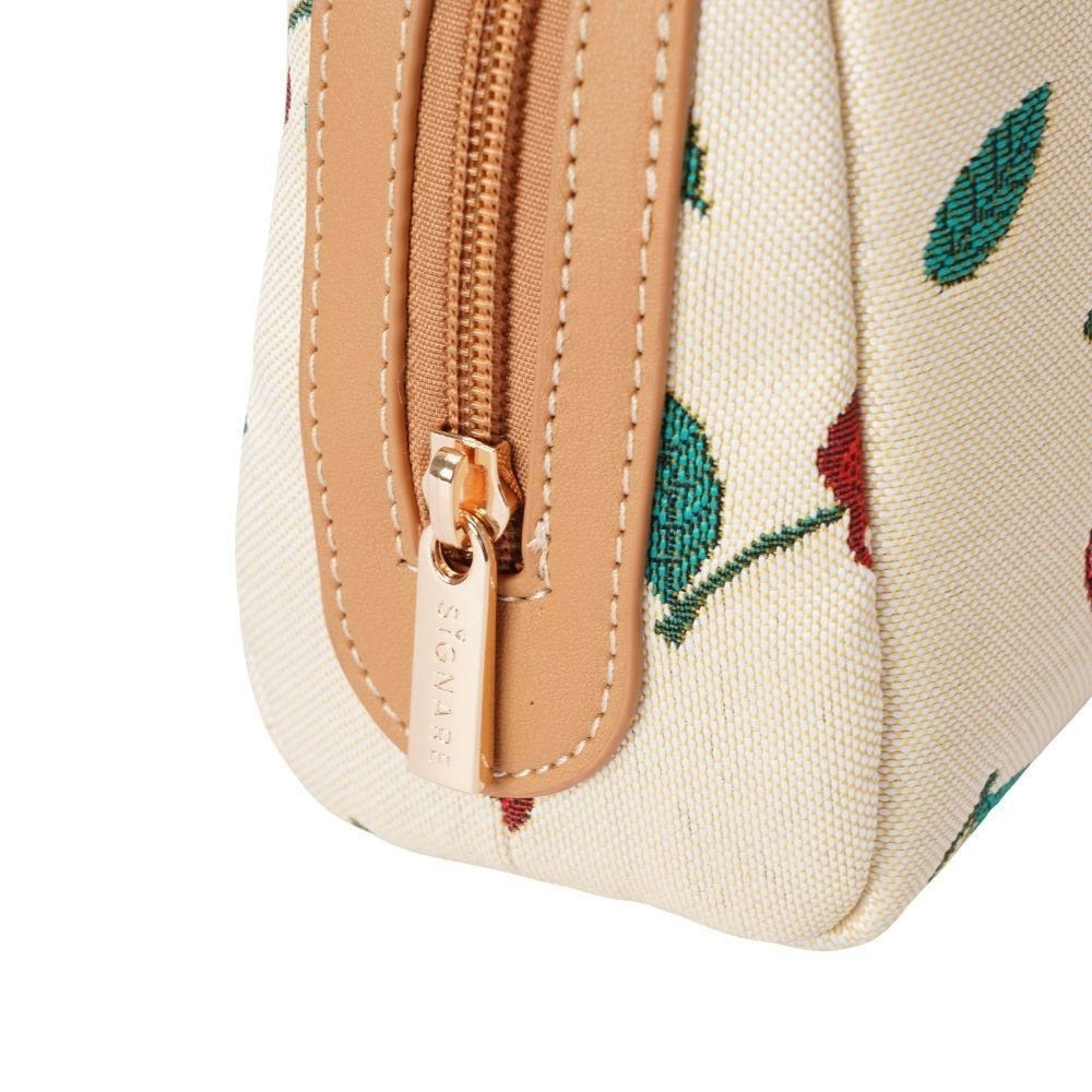 Cherry Cream Beauty Bag - Travel Cosmetic & Toiletry Organizer