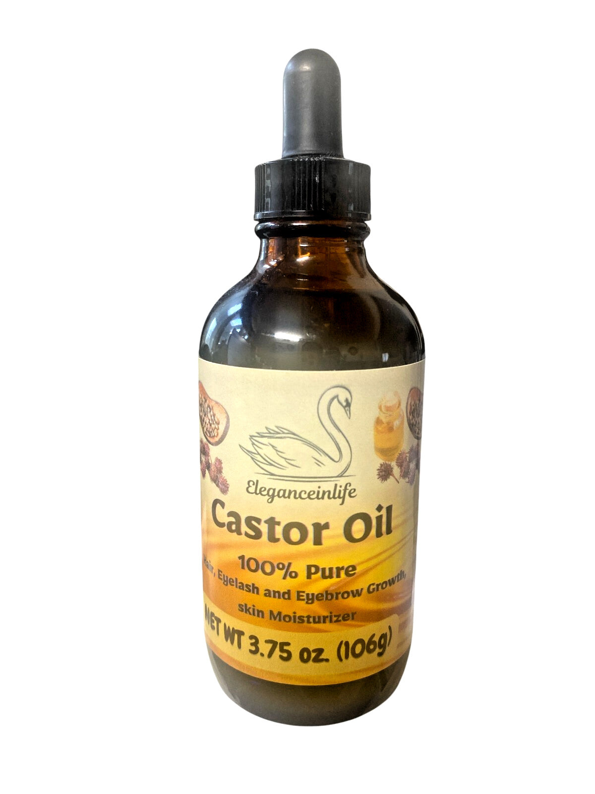 Pure Castor Oil for Hair & Skin - Natural Moisturizer & Growth Aid - 3.75 oz