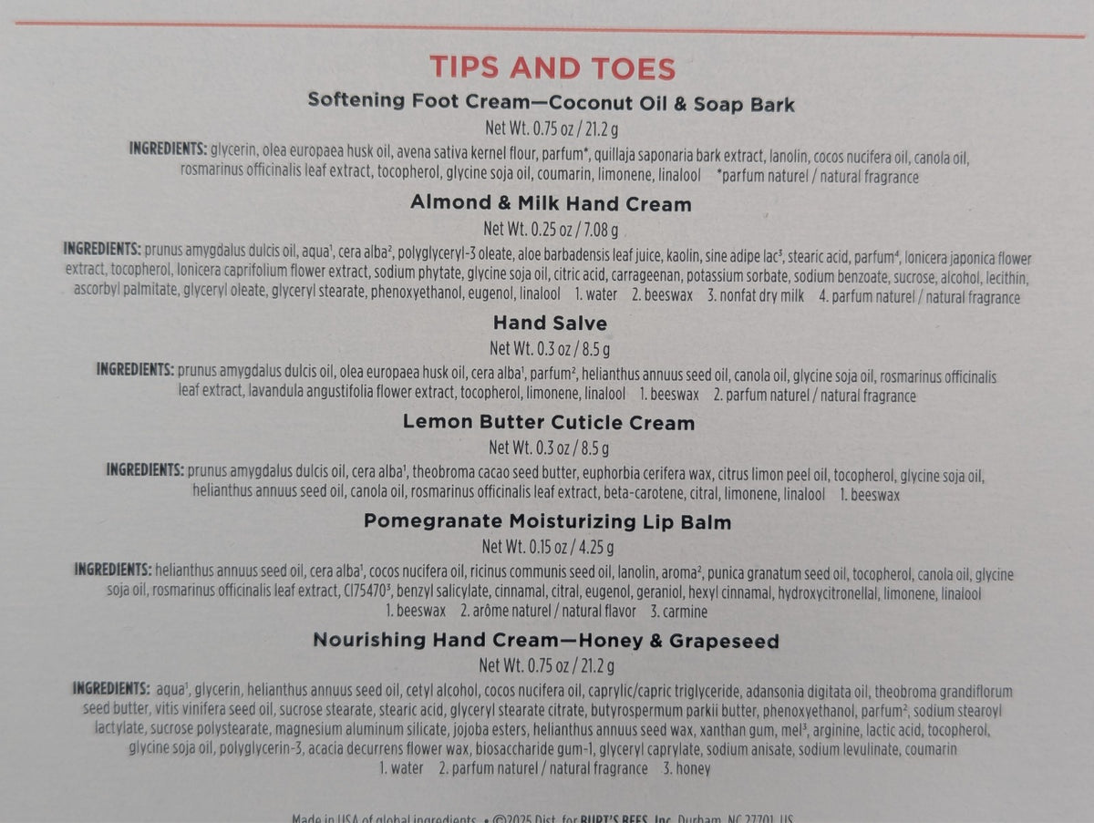 Burt’s Bees Tips and Toes Skincare Gift Set - Christmas Holiday