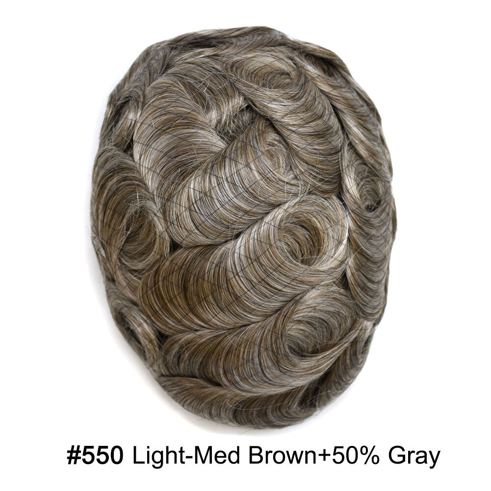 Ultra Thin Skin Hair Replacement System for Men - Natural Hairpiece, 6-10" Sizes & 68 Colors