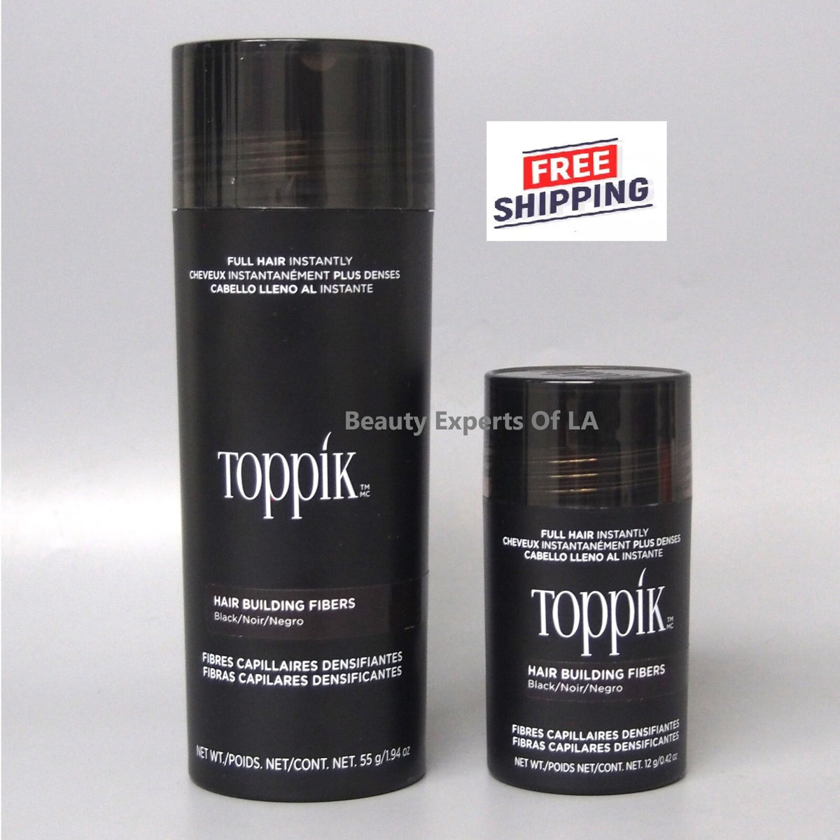 DUO Toppik Black Giant Size 55gr / 1.94oz & Regular 12gr/0.42oz