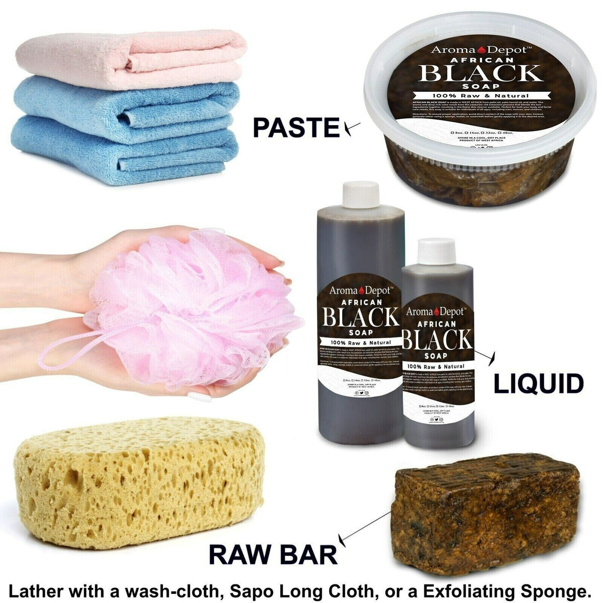 African Black Soap Wholesale - Organic Unrefined Natural Soap Bar for Skin & Hair