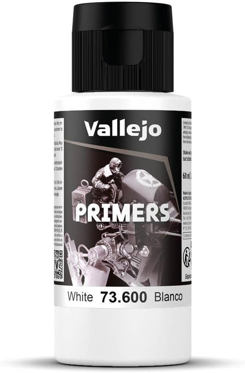 White Acrylic Primer for Airbrushing - 60ml Matte Surface Preparation