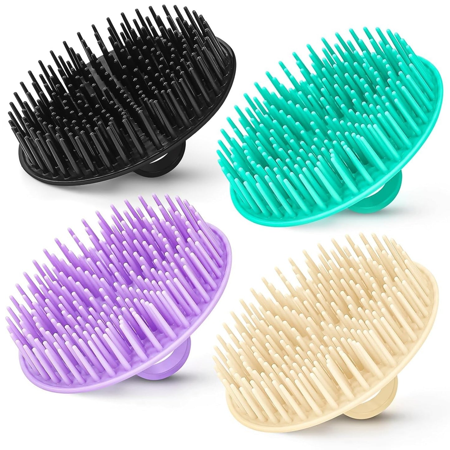 Scalp Exfoliating Brush Set for Hair Health & Dandruff Relief - 4 Colors