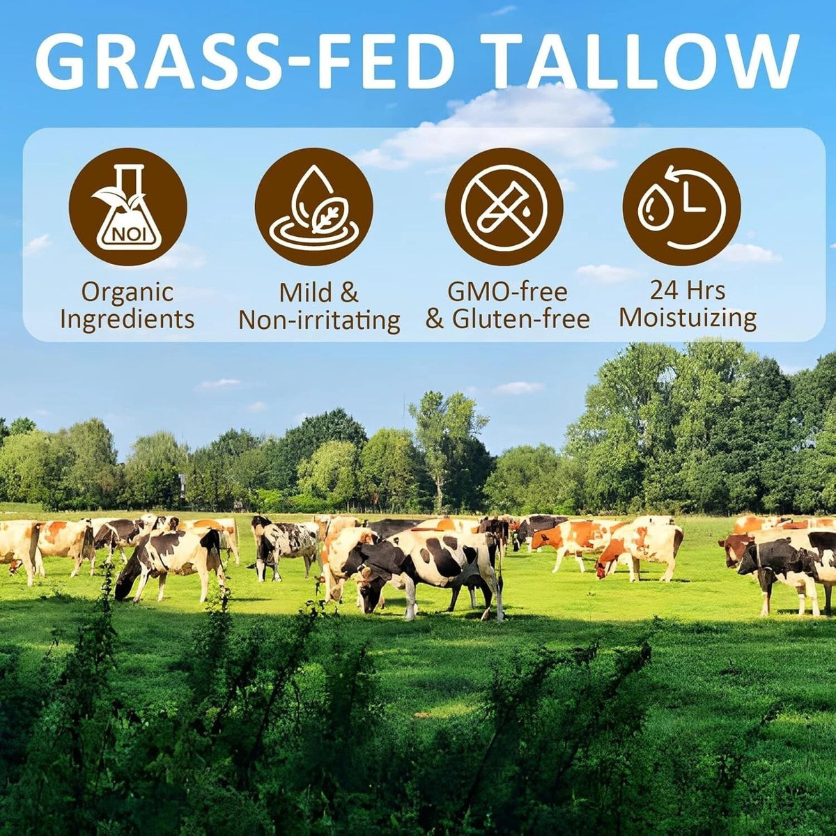 Natural Beef Tallow and Honey Face & Body Moisturizer - Sensitive Skin