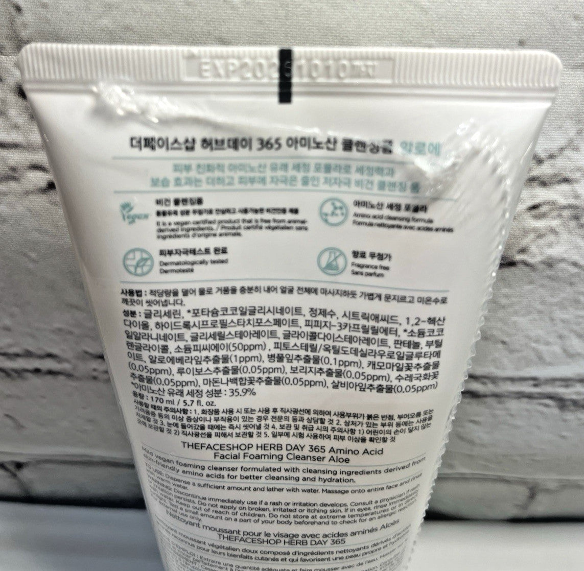 Amino Acid Facial Foaming Cleanser with Aloe - Herb Day 365 - 5.7 fl oz