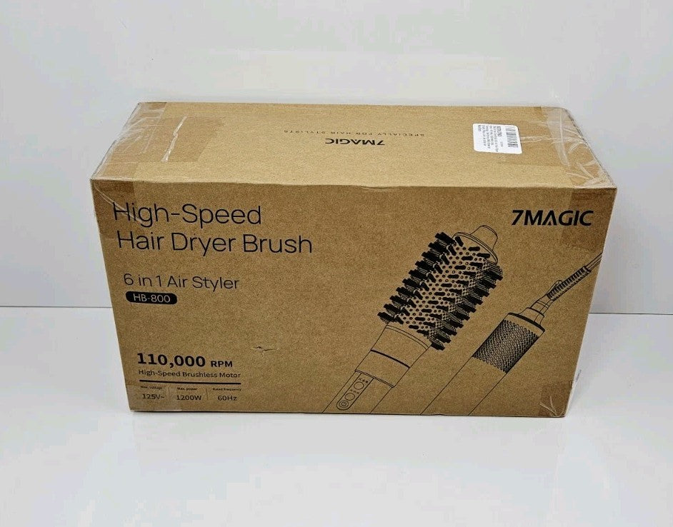 7MAGIC 6-in-1 High-Speed Hair Styler Dryer Brush, 110,000 RPM Negative Ion