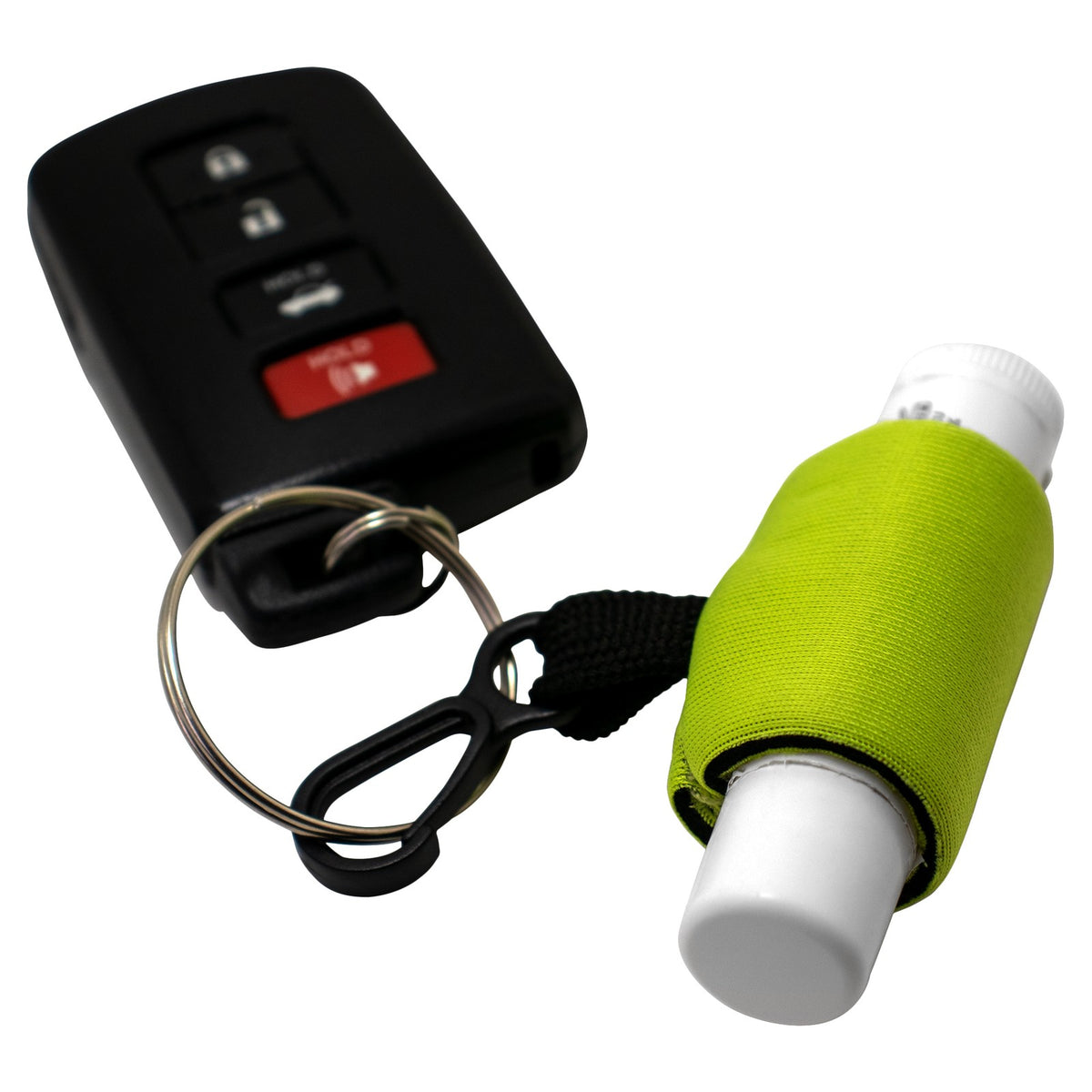 Green Lip Balm Holder Clip - Neoprene Lipstick Holster Keychain
