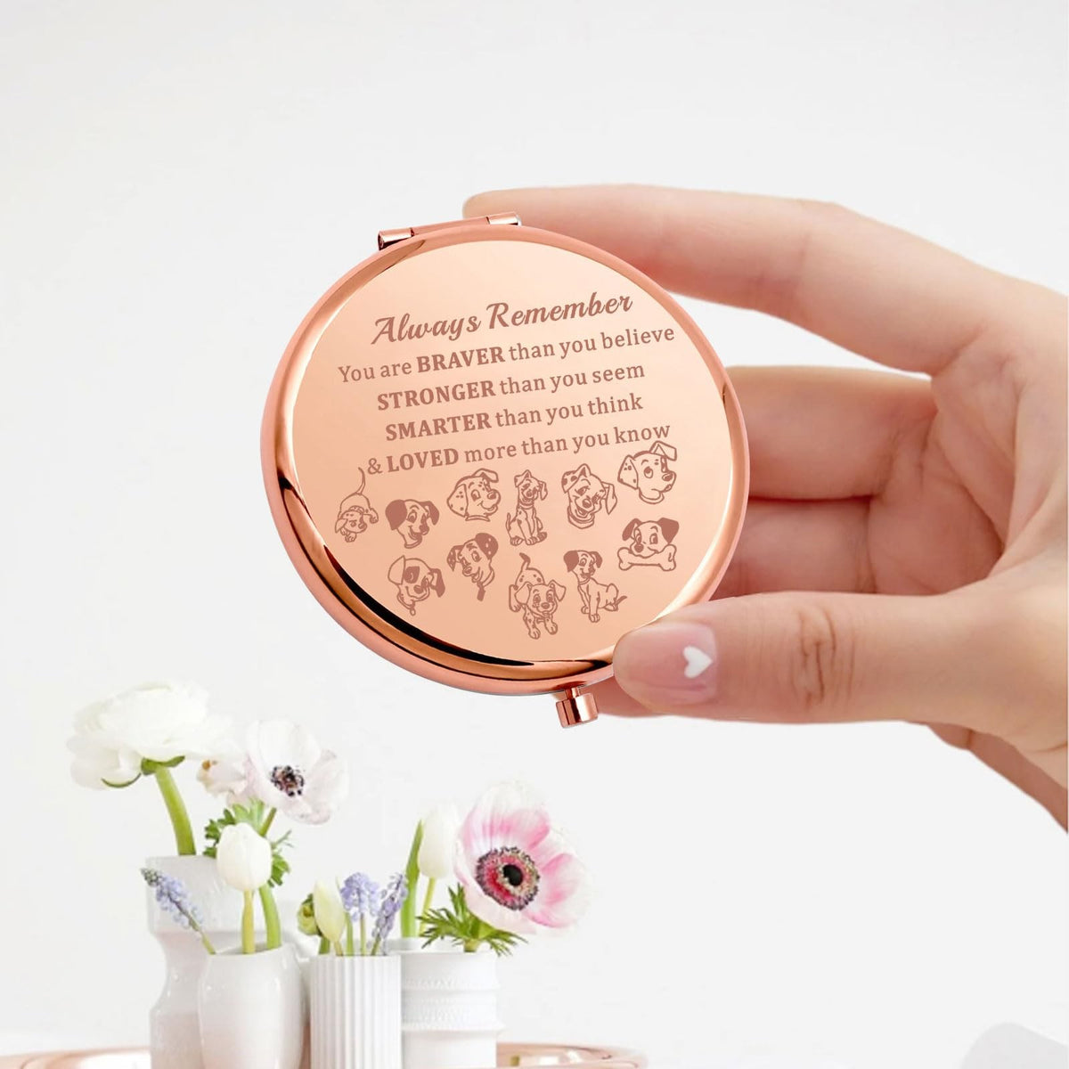Dalmatians Pocket Mirror with Pongo & Perdita - Compact Travel Makeup Mirror