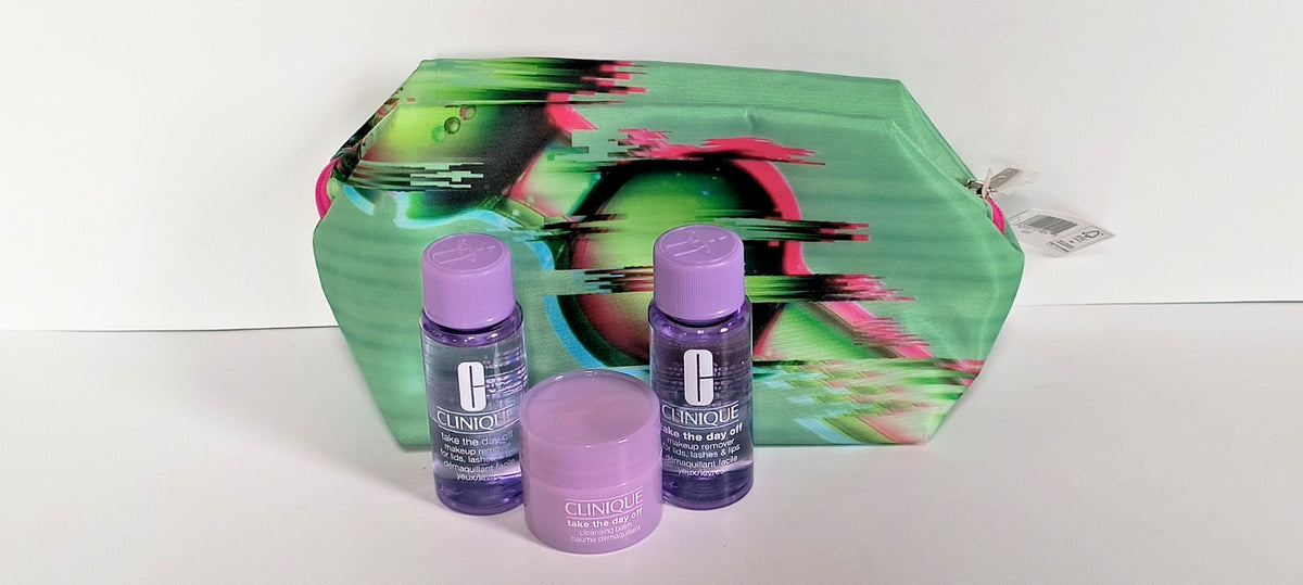 Clinique Makeup Remover & Cleansing Balm Set with Cosmetic Bag - 4 Items