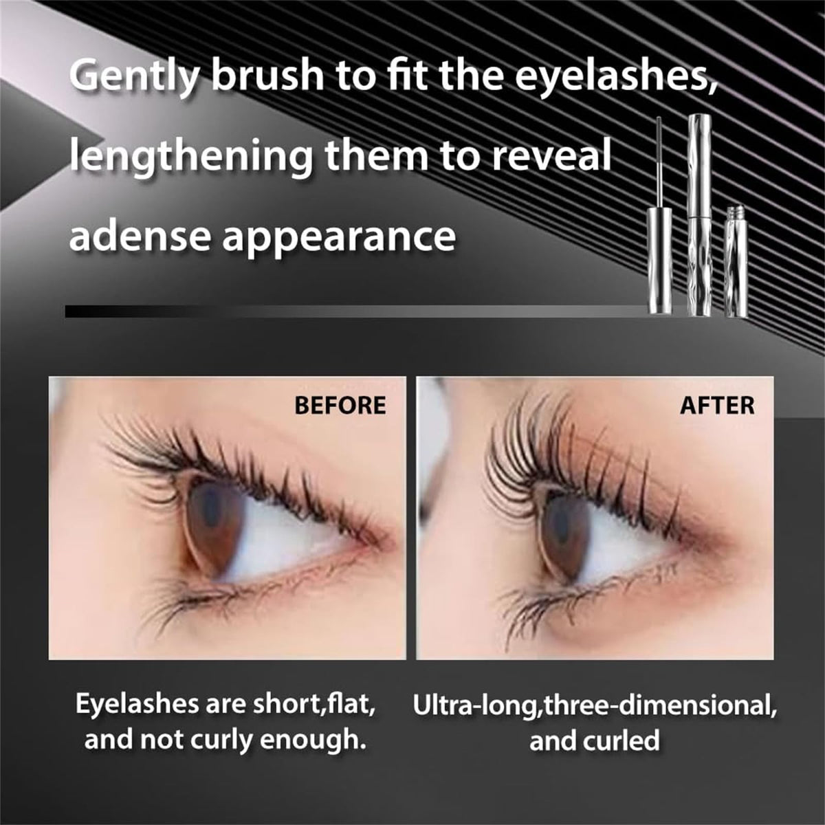 Waterproof Metal Eyelash Curler Tool with Precision Brush - 2 Pack