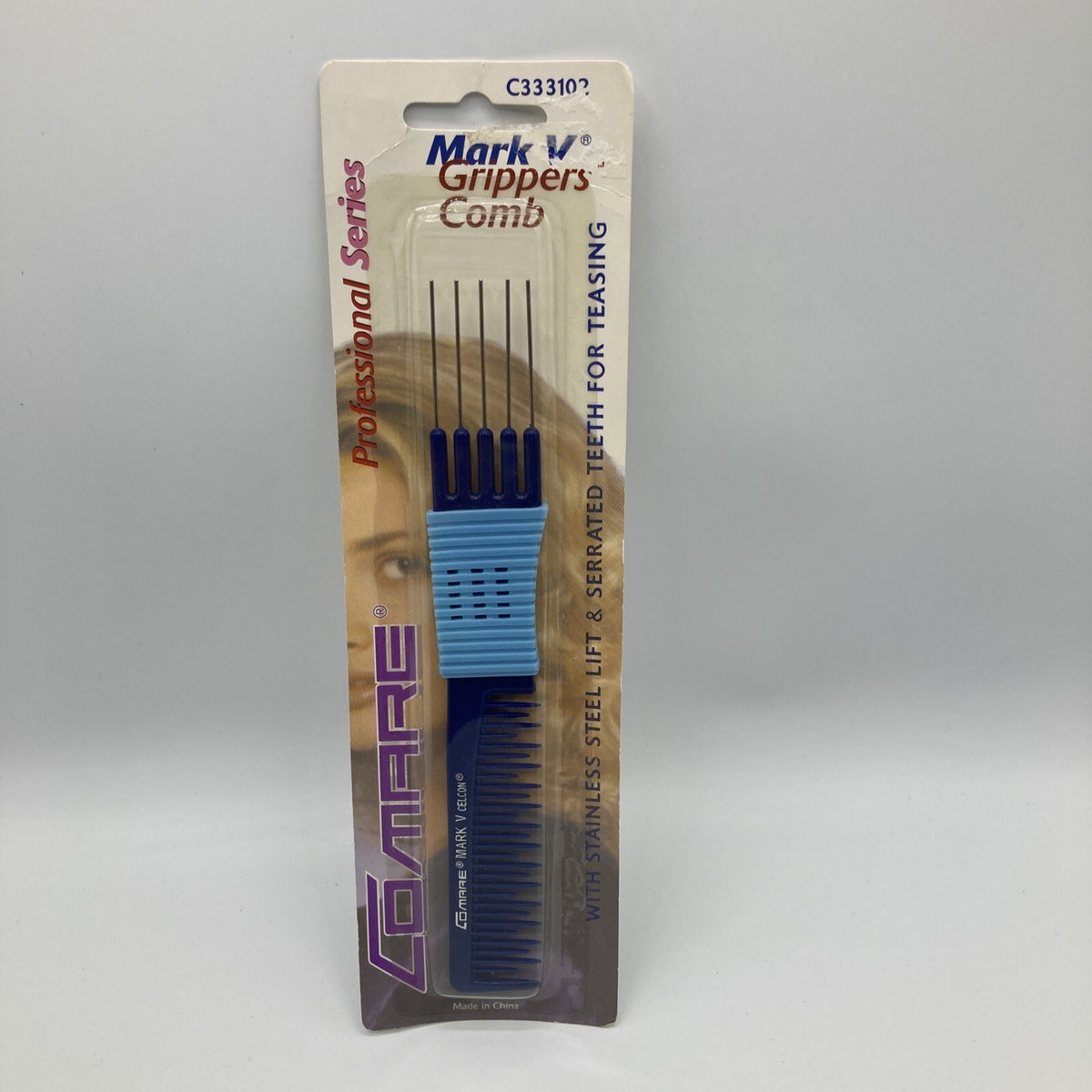 Hair Pick Comb with Lift Grippers - 7.5 Inch Hair Styling Tool