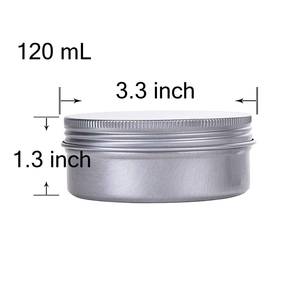 4 Ounce Aluminum Tin Jars with Screw Lids - 12 Pack Cosmetic Containers
