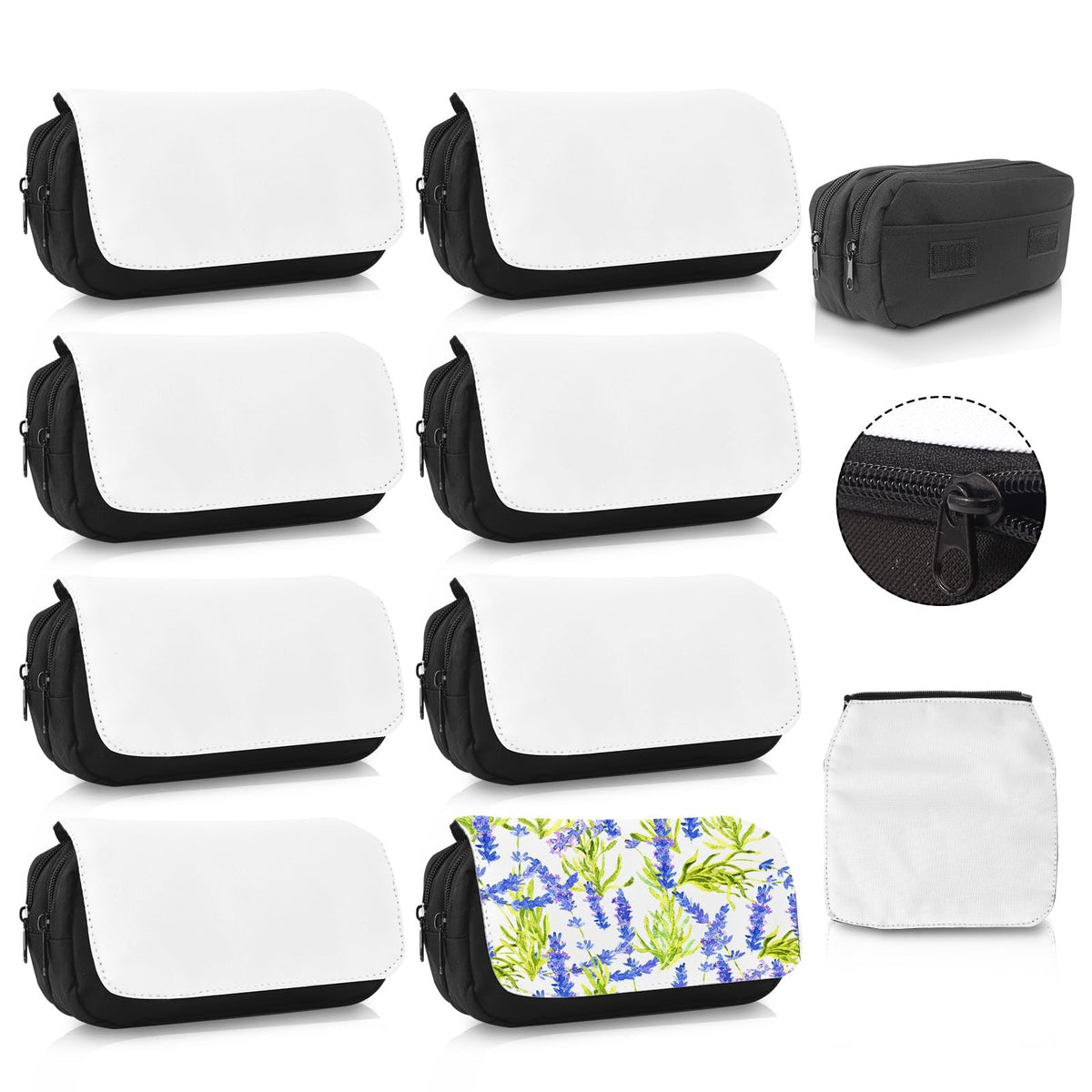 8-Pack Sublimation Makeup Bag Blanks - DIY Travel Toiletry Organizer