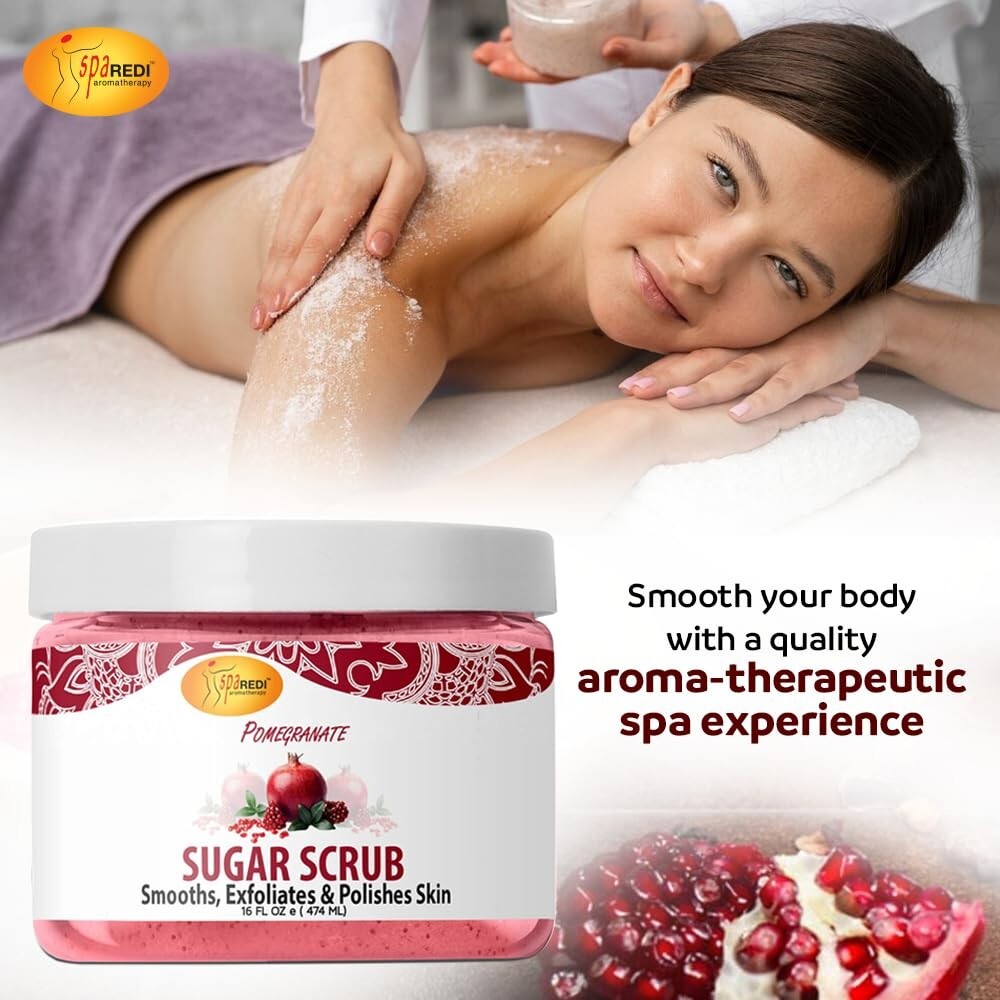 Sugar Body Scrub Exfoliant with Pomegranate – 16 oz
