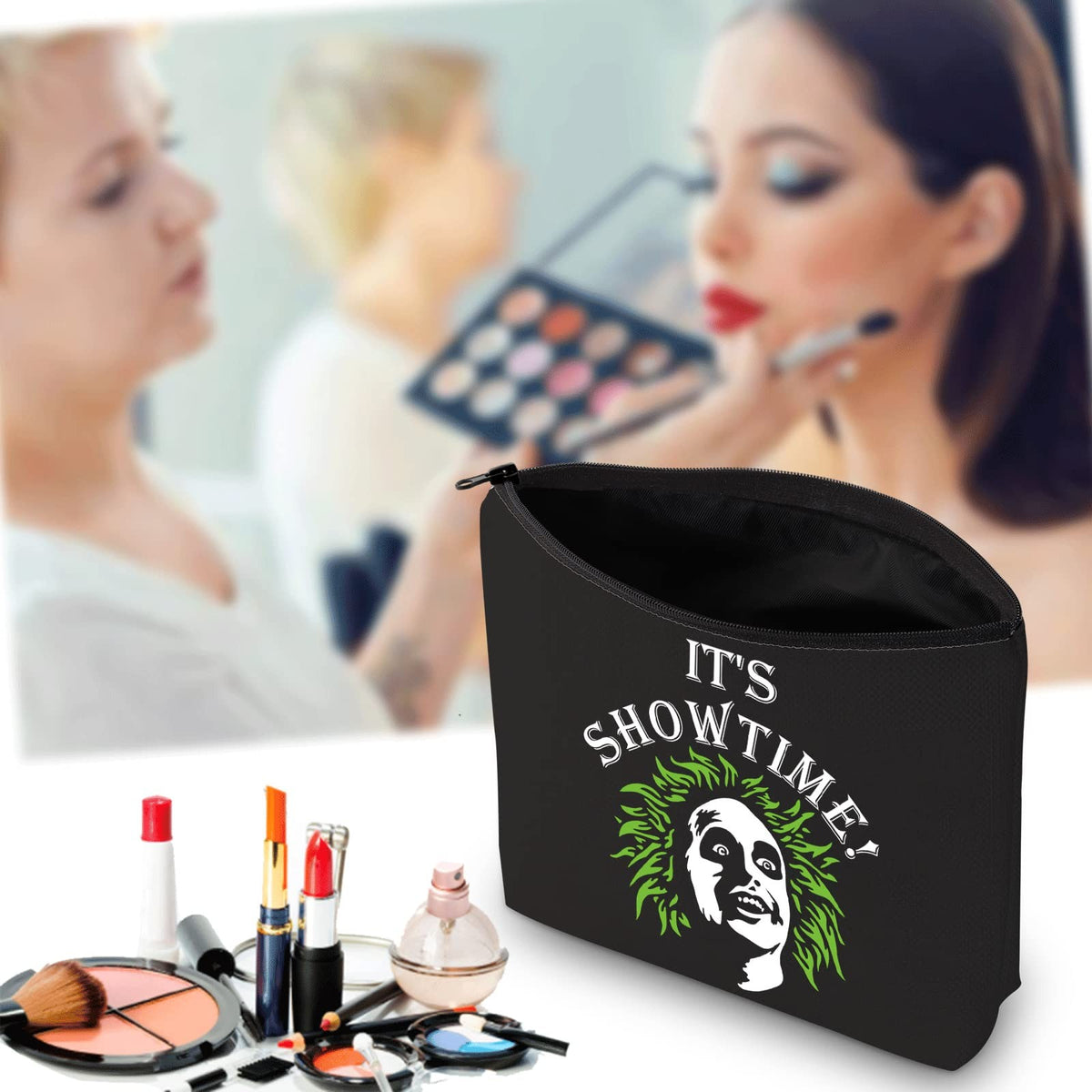 Ghost Movie-themed Makeup Bag - Spooky Undead Design, 23.5cm x 17cm