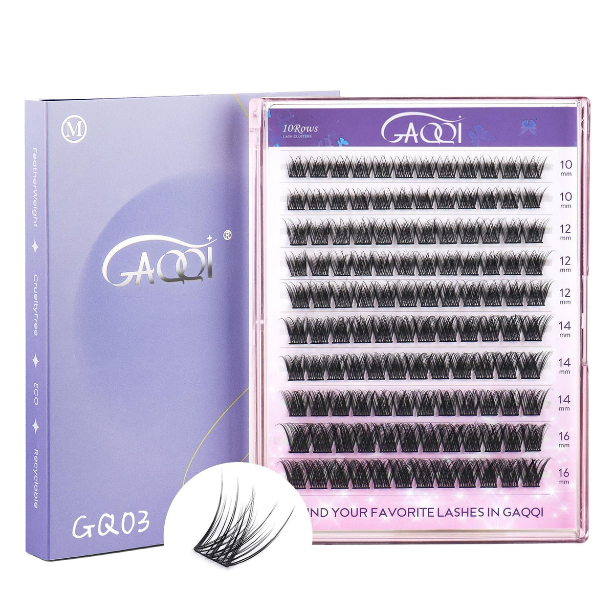 False Eyelash Clusters Natural Wispy Style 1 Pack - Black, Reusable