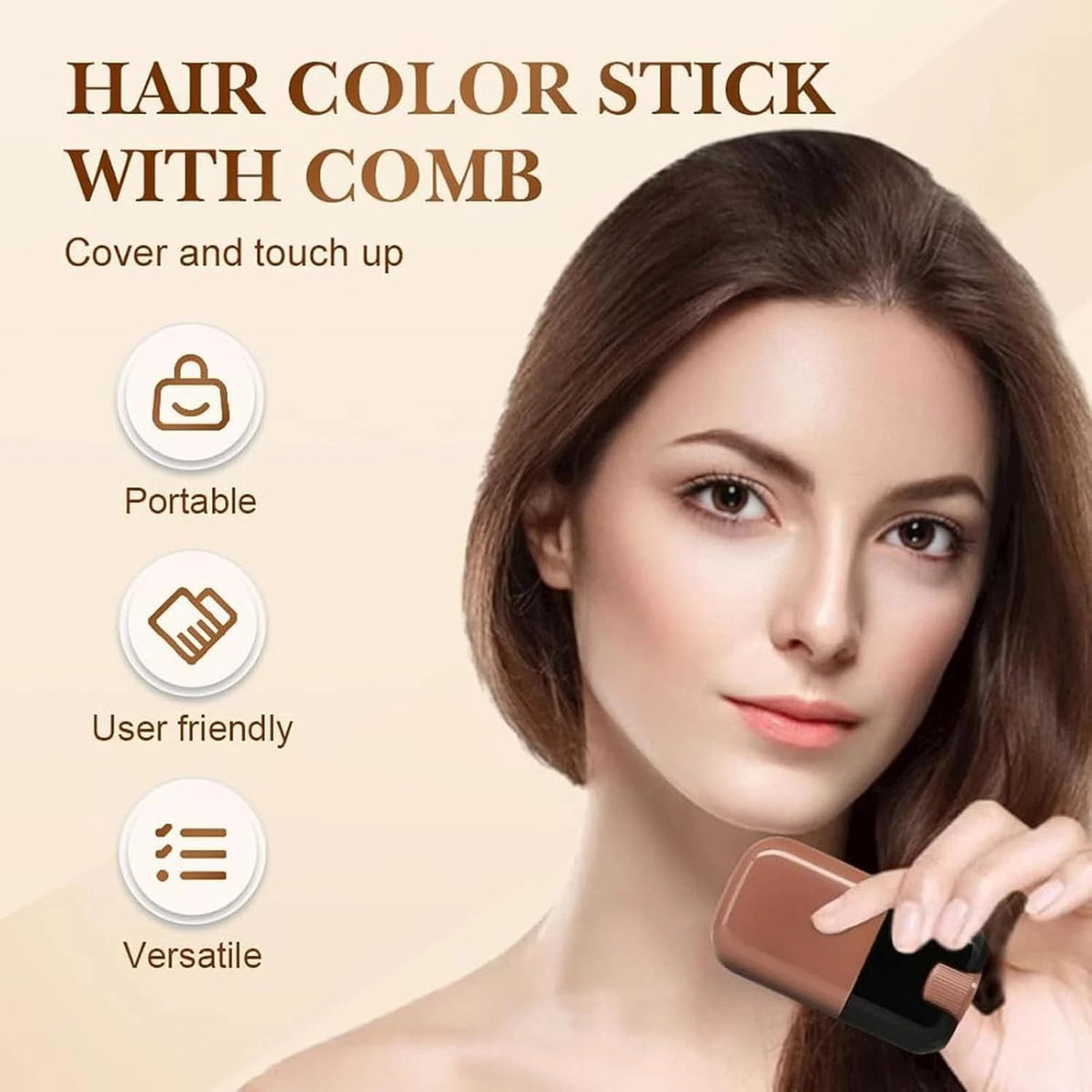 Hair Dye Stick Comb - Gray Hair Touch-Up, Waterproof