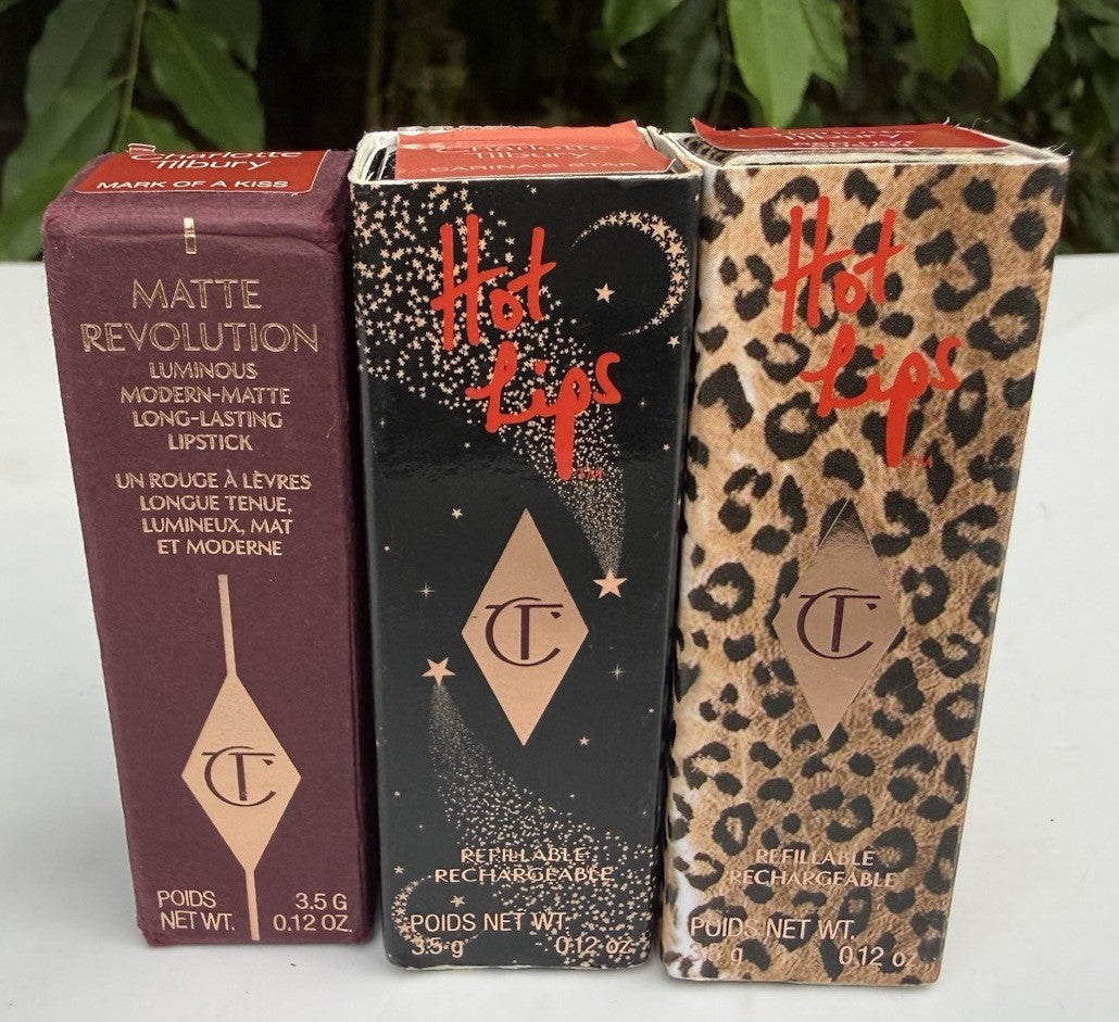 Charlotte Tilbury Lipstick Bundle of 3 Full Size Lip Colors NEW