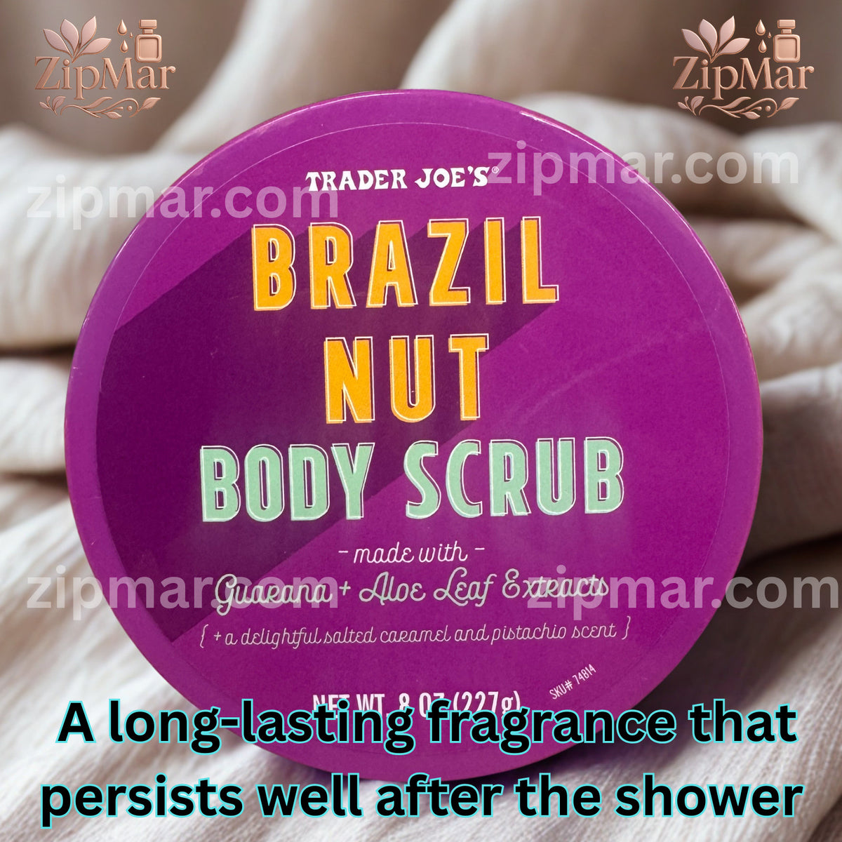Trader Joes Brazil Nut Body Scrub 8.0floz Guarana Aloe Salted Caramel
