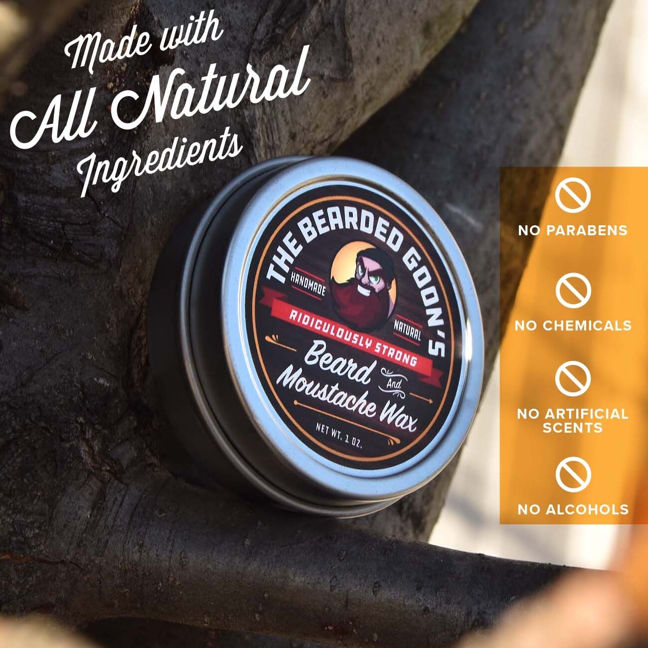 Ridiculously Strong Beard & Moustache Wax - All Natural Hold & Style