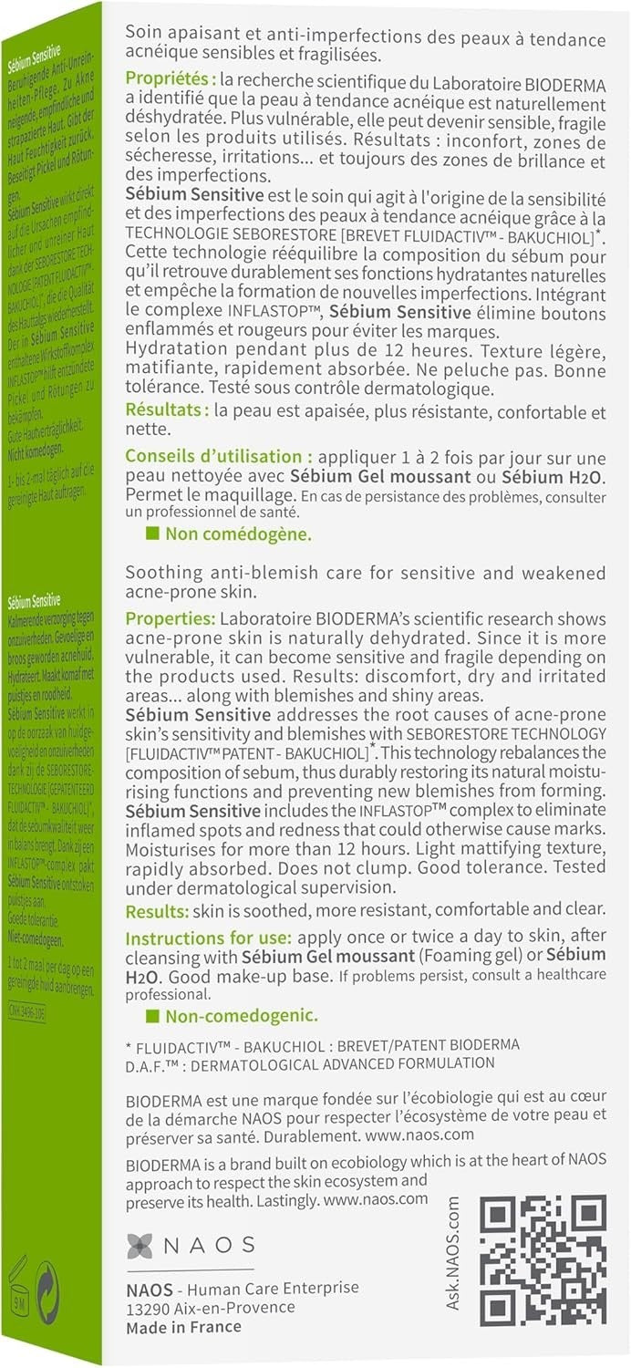 Bioderma Sebium Sensitive 30ml Moisturizer for Oily Skin