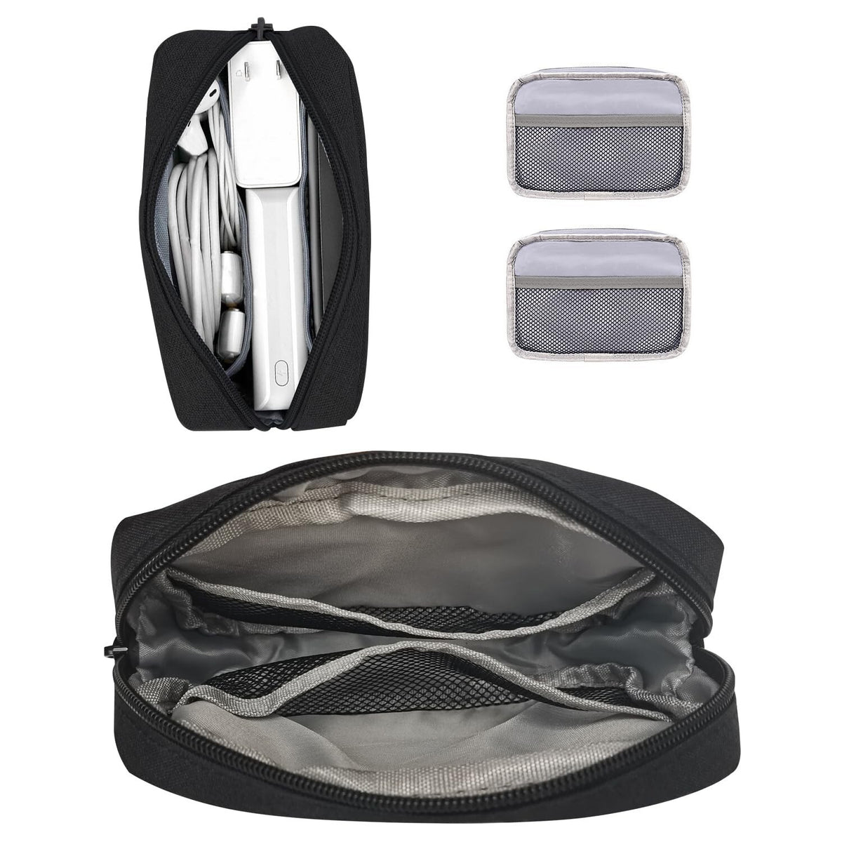 Waterproof Nylon Travel Toiletry Cosmetic Bag & Organizer - 2 Pack