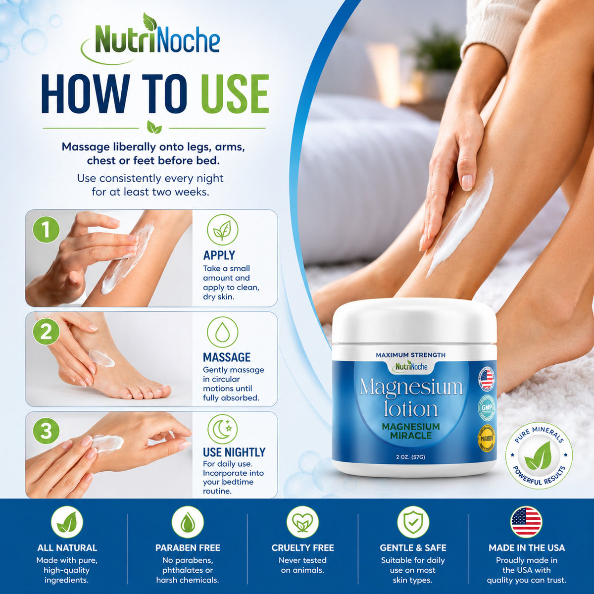 Magnesium Lotion 2 oz | Fast-Absorbing Body Moisturizer