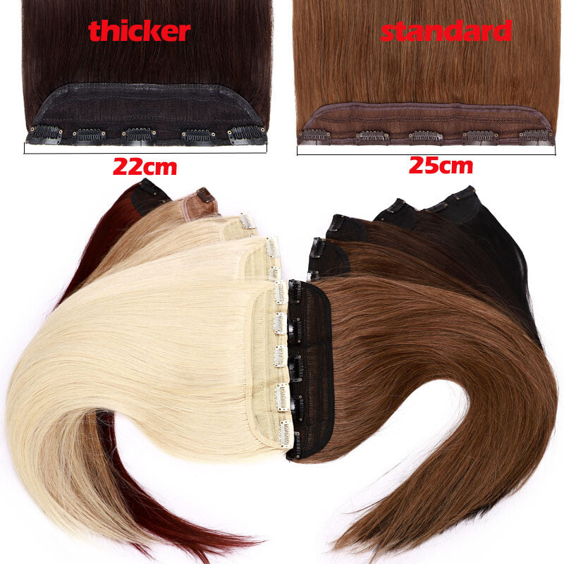Clip-In Human Hair Extensions Thick & Full Head - Straight or Wavy