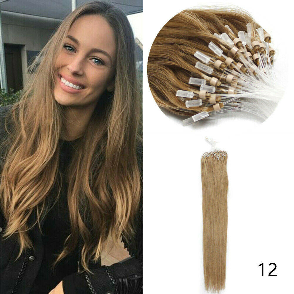 Micro Loop Hair Extensions - Real Human Hair Beads & Link Remy Russian Hair