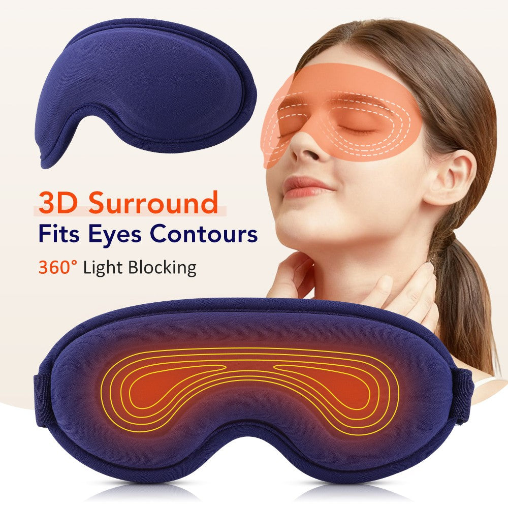 Electric Heated Eye Mask with 5 Temperature & 6 Vibration Modes - Relax & Relieve Eye Fatigue
