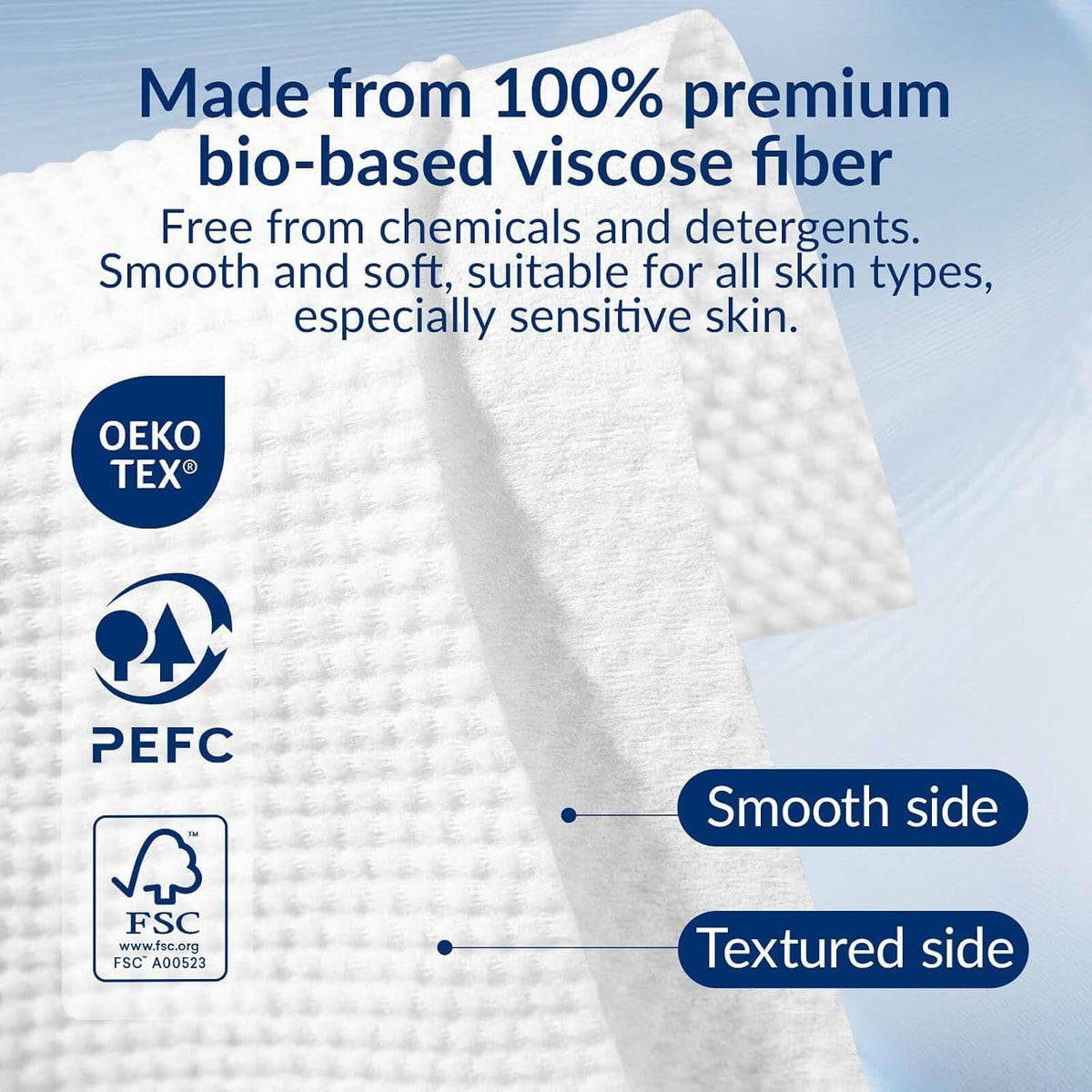 Ultra Soft Face Towels 6 Pack - Makeup Remover & Skincare Wipes, Biodegradable & Unscented
