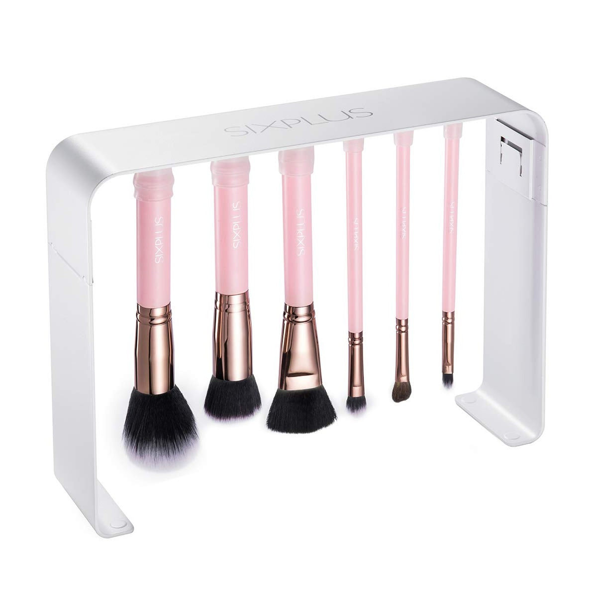 Travel Makeup Brush Set with Case - 15 Pink Professional Cosmetic Tools