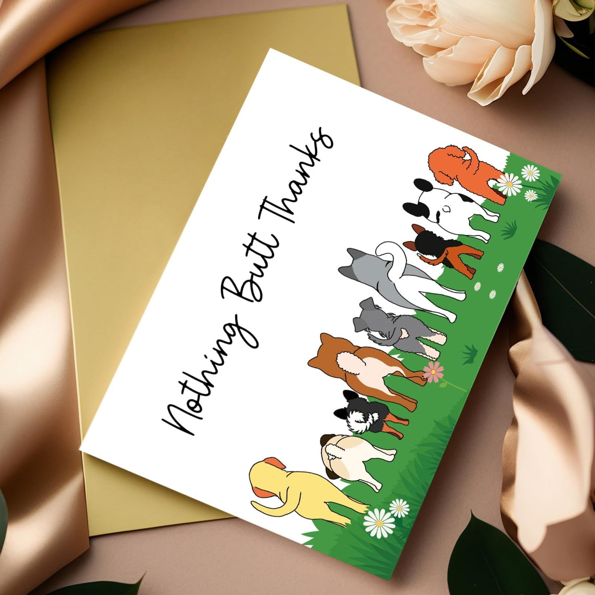 Funny Dog Thank You Card for Dog Owners - Cute Appreciation Card with Doggy Butt Humor