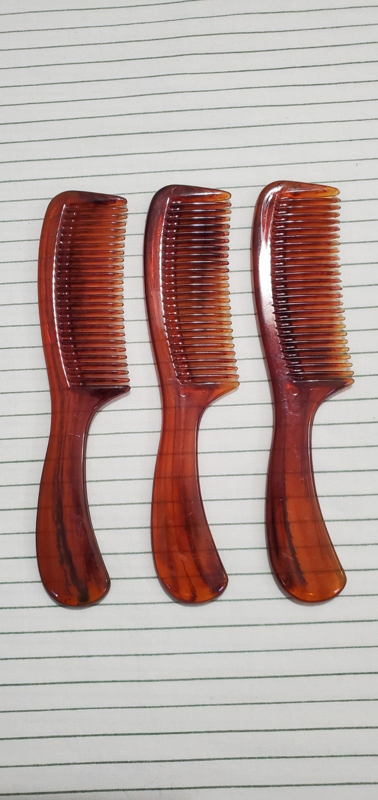 Vintage Tip Top Brown Styling Comb Set - 3 Pieces, 6 Inches